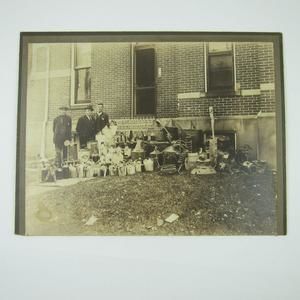 Cabinet Photo Prohibition Police Officers Bust Bootleg Gordon Dry Gin Bottles